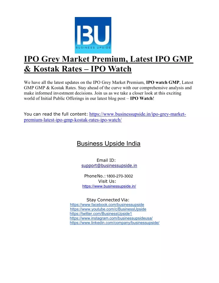 PPT IPO Grey Market Premium, Latest IPO GMP & Kostak Rates IPO