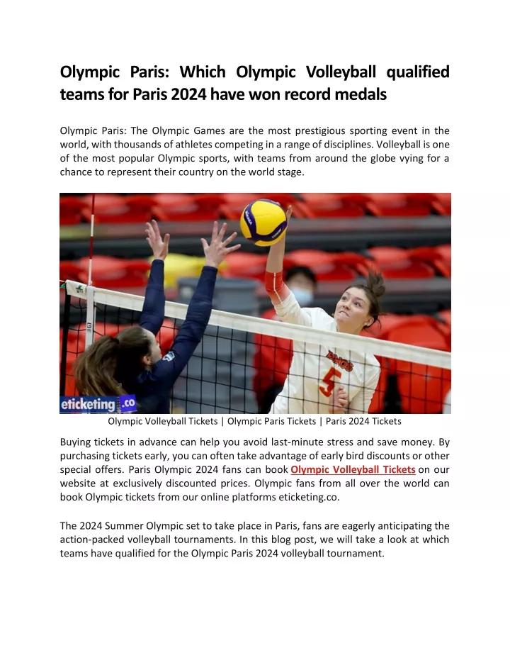 Olympic Rankings Beach Volleyball Paris 2024 Dates Vicky Marian