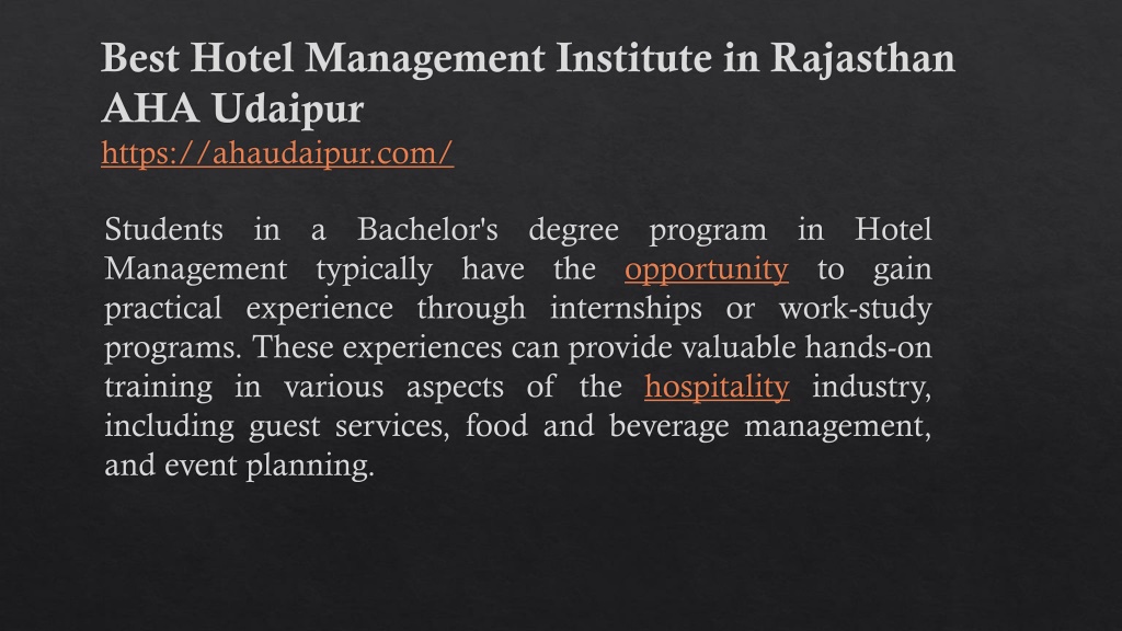 PPT - Best Hotel management Institute in Rajasthan PowerPoint ...