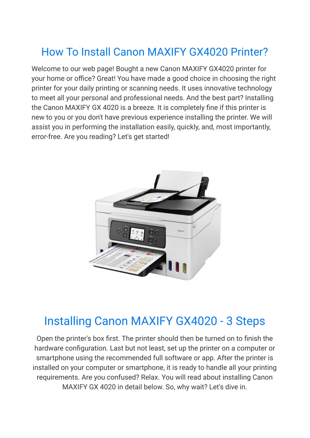 Ppt How To Install Canon Maxify Gx Printer Powerpoint Presentation Id