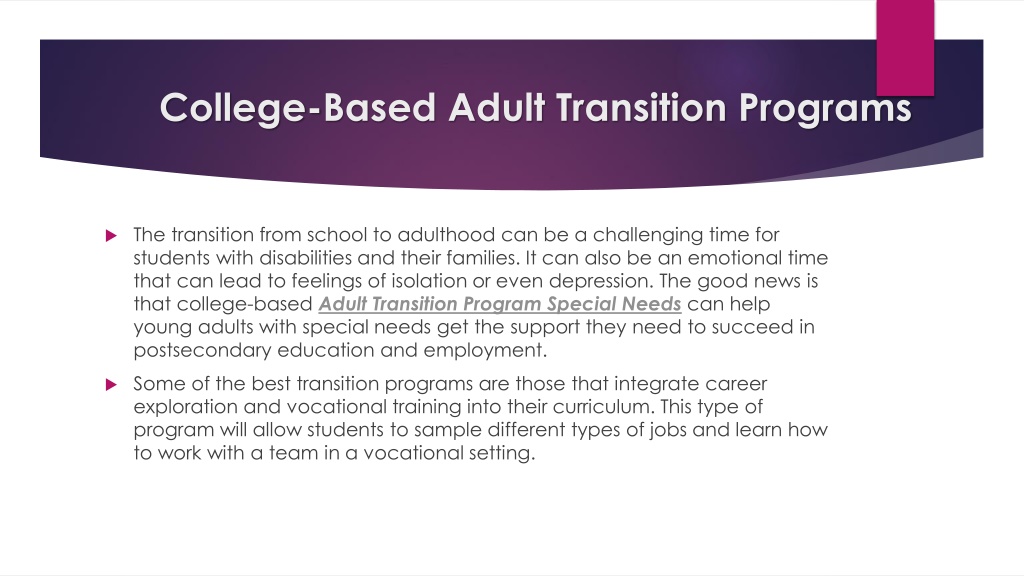 PPT - Adult Transition Program for Students with Special Needs ...