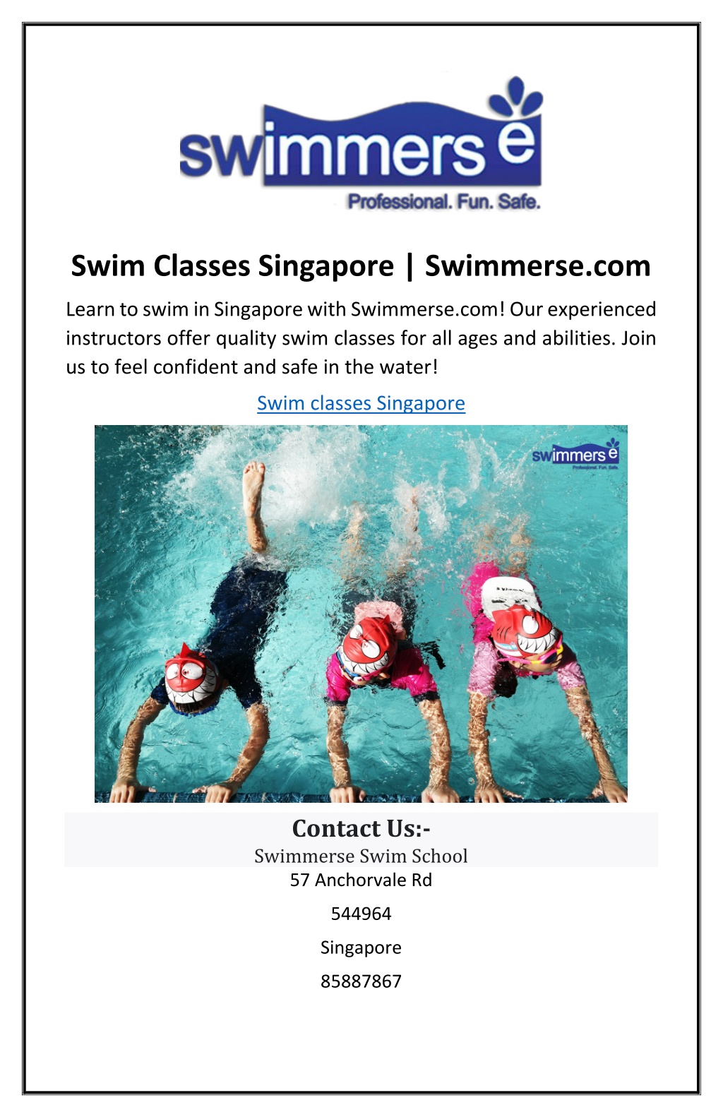 PPT - Swim Classes Singapore | Swimmerse.com PowerPoint Presentation ...