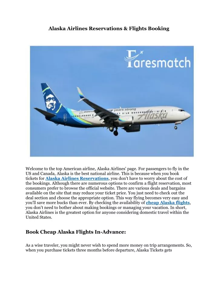 PPT Alaska Airlines Reservations & Flights Booking PowerPoint