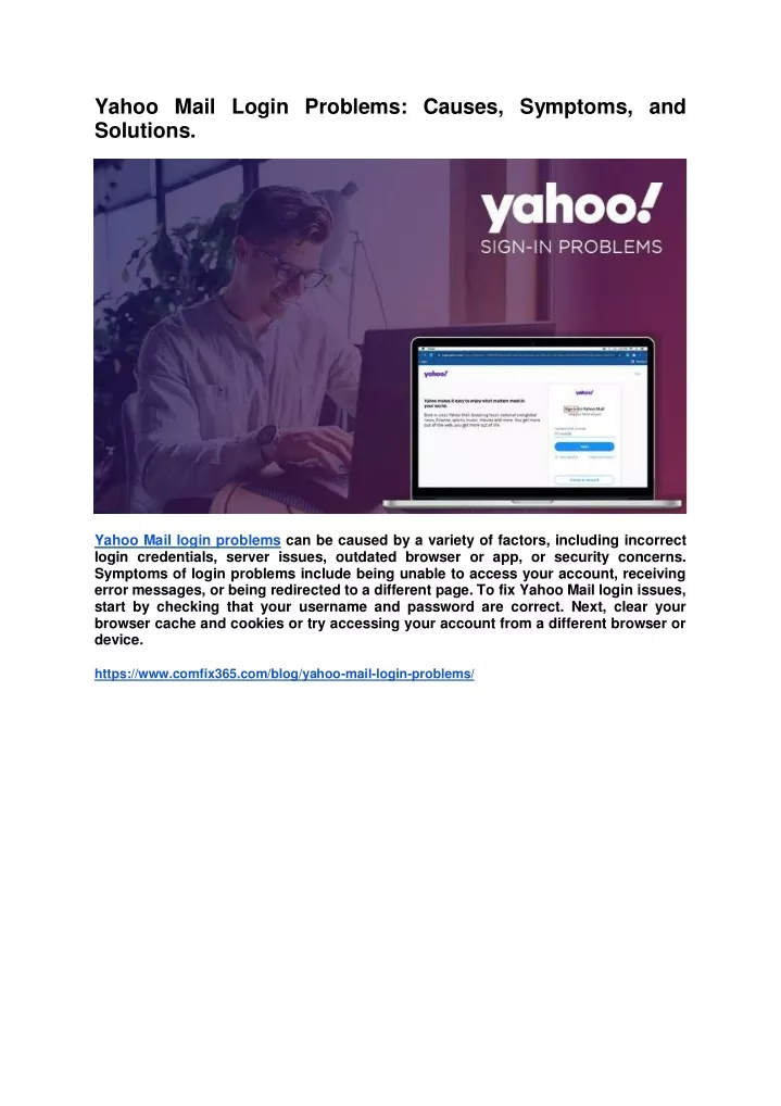 PPT Yahoo Mail Login Problems PowerPoint Presentation, free download