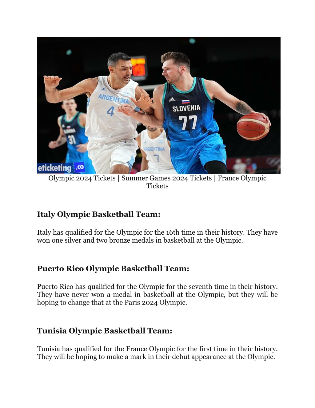 PPT Paris 2024 Olympic Basketball Men’s and Women’s qualified teams