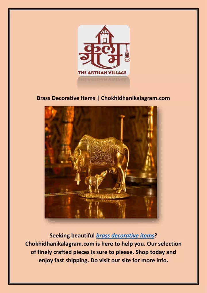 PPT Brass Decorative Items PowerPoint
