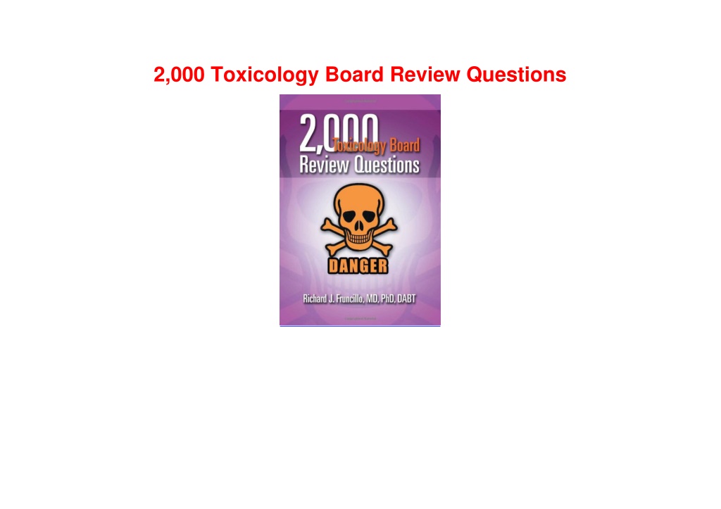 problem solving questions in toxicology pdf