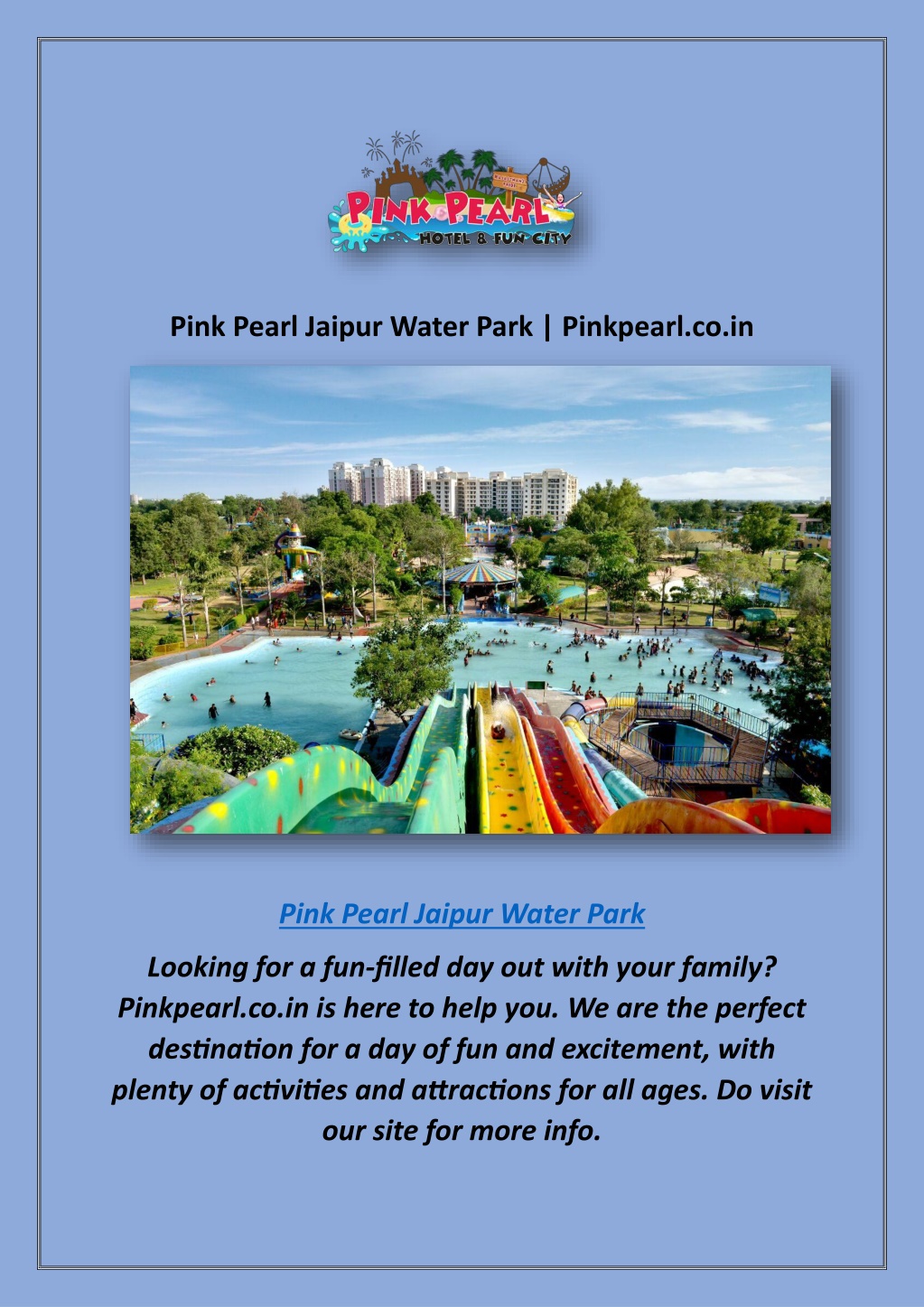 PPT - Pink Pearl Jaipur Water Park | Pinkpearl.co.in PowerPoint ...