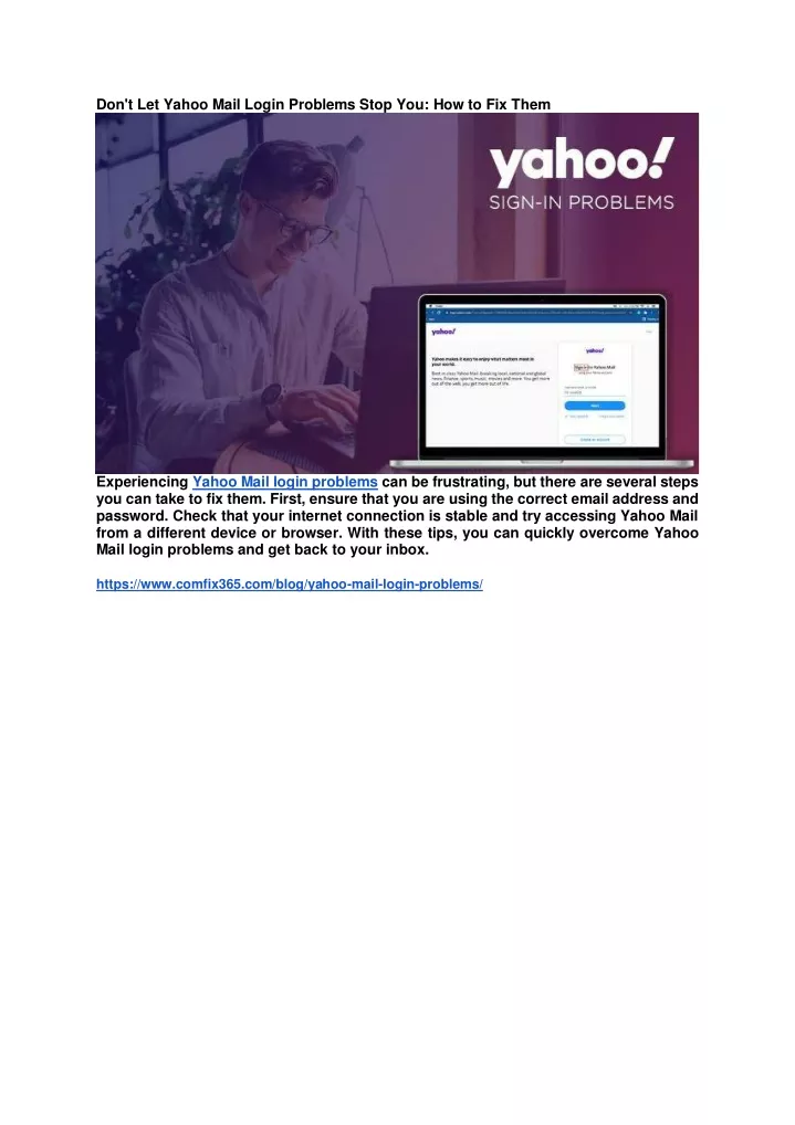PPT - Don't Let Yahoo Mail Login Problems Stop You How to Fix Them ...