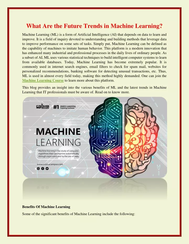 PPT - What Are the Future Trends in Machine Learning? PowerPoint ...