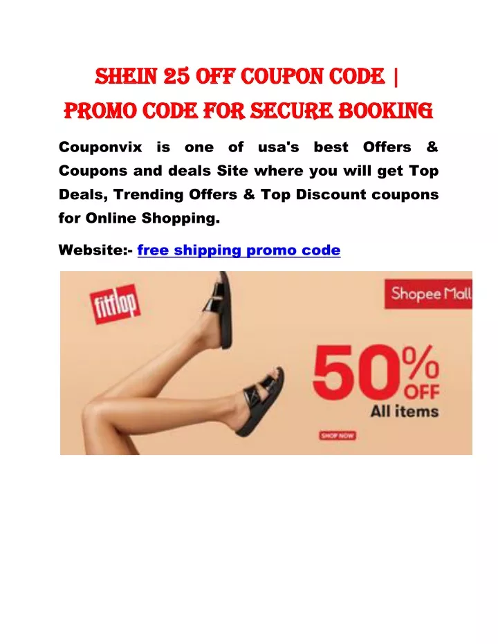 PPT shein 25 off coupon code promo code for secure booking
