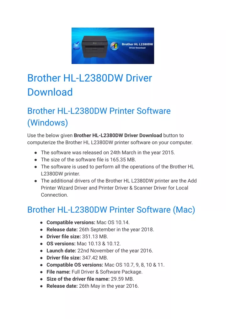 PPT - Brother HL-L2380DW Driver Download PowerPoint Presentation, Free ...