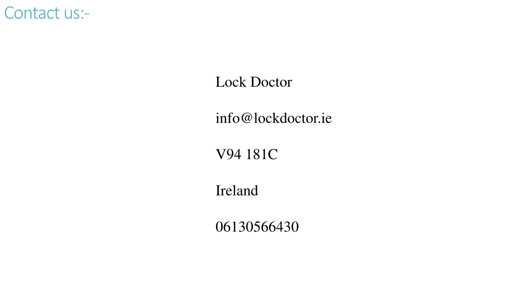 PPT Emergency Locksmith Dublin Lockdoctor.ie PowerPoint Presentation