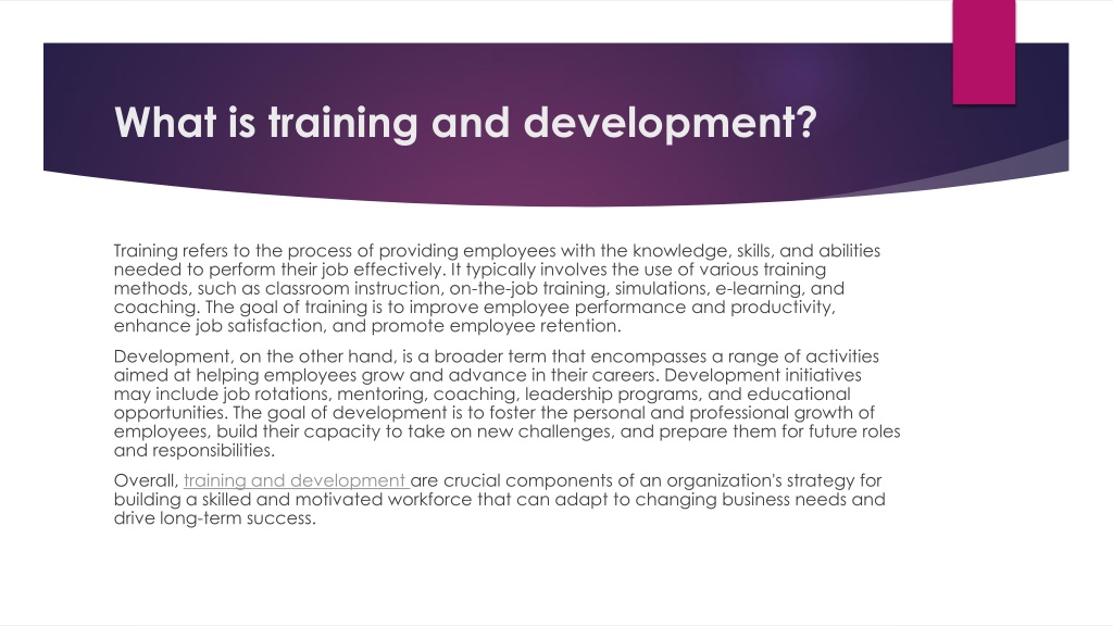 PPT - What is Training and Development PowerPoint Presentation, free ...