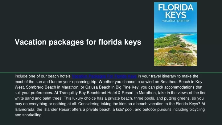 florida keys travel packages