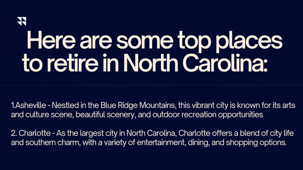 PPT Best Places To Retire North Carolina PowerPoint Presentation