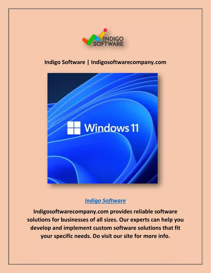 PPT Indigo Software PowerPoint