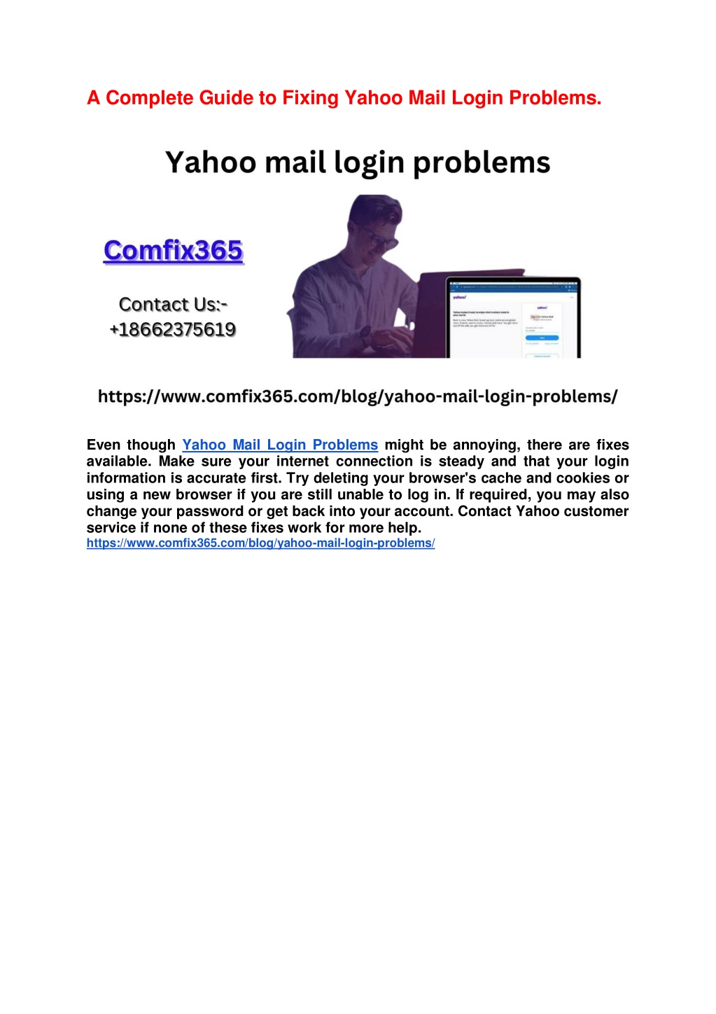 PPT A Complete Guide to Fixing Yahoo Mail Login Problems PowerPoint