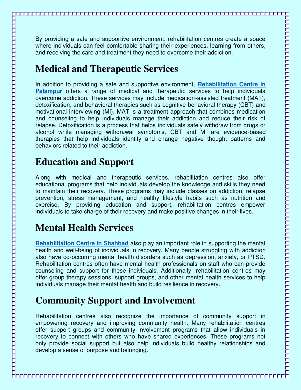 PPT - What Role Do Rehabilitation Centres Play in Empowering Recovery ...