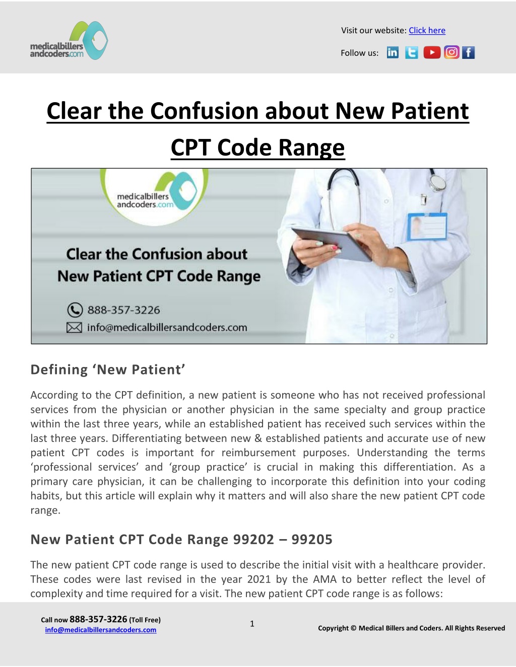 PPT Clear the Confusion about New Patient CPT Code Range PowerPoint
