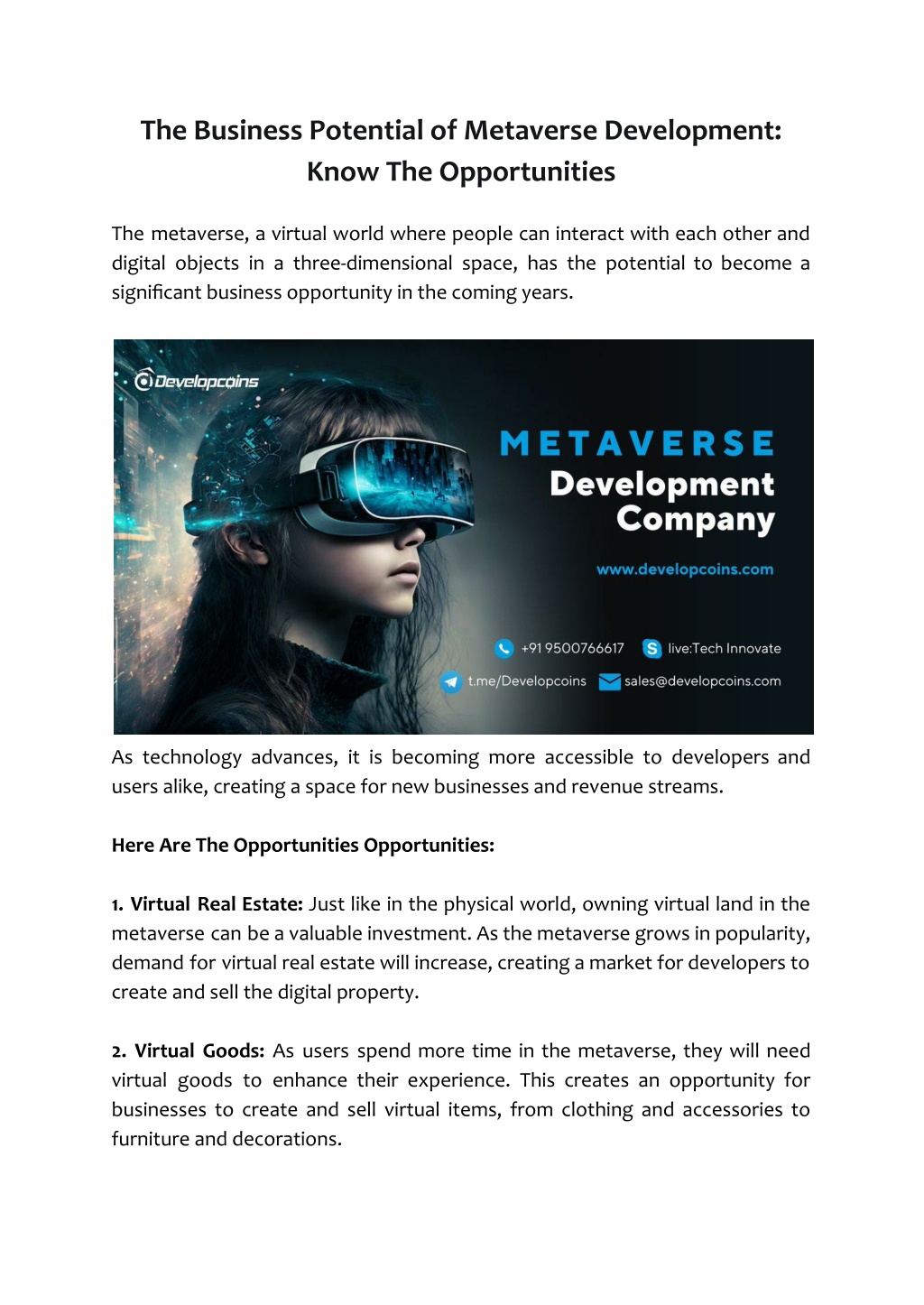 PPT - The Business Potential Of Metaverse Development : Know The ...