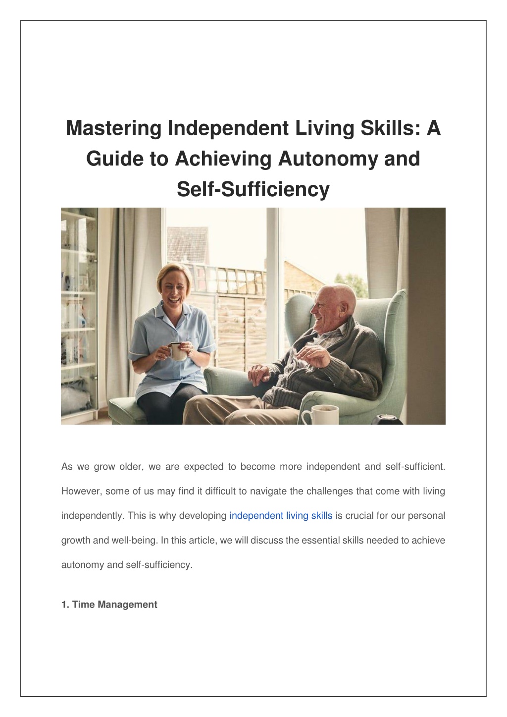 PPT - Mastering Independent Living Skills A Guide To Achieving Autonomy ...