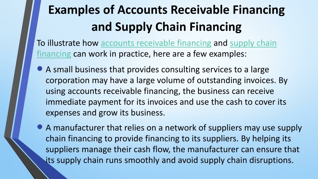 PPT - Understanding Accounts Receivable Financing And Supply Chain ...