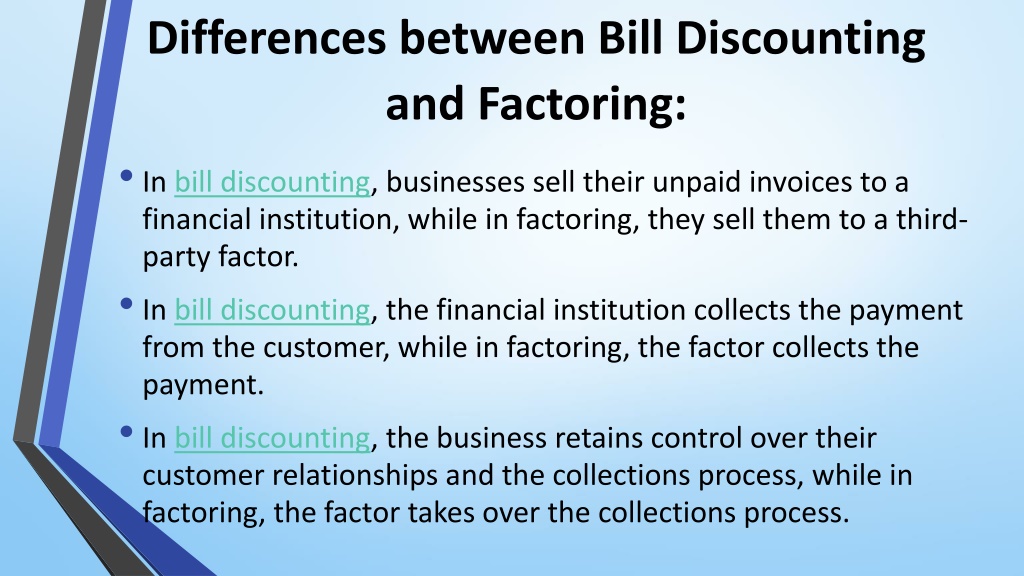 PPT - Understanding Bill Discounting And Factoring Services: A ...