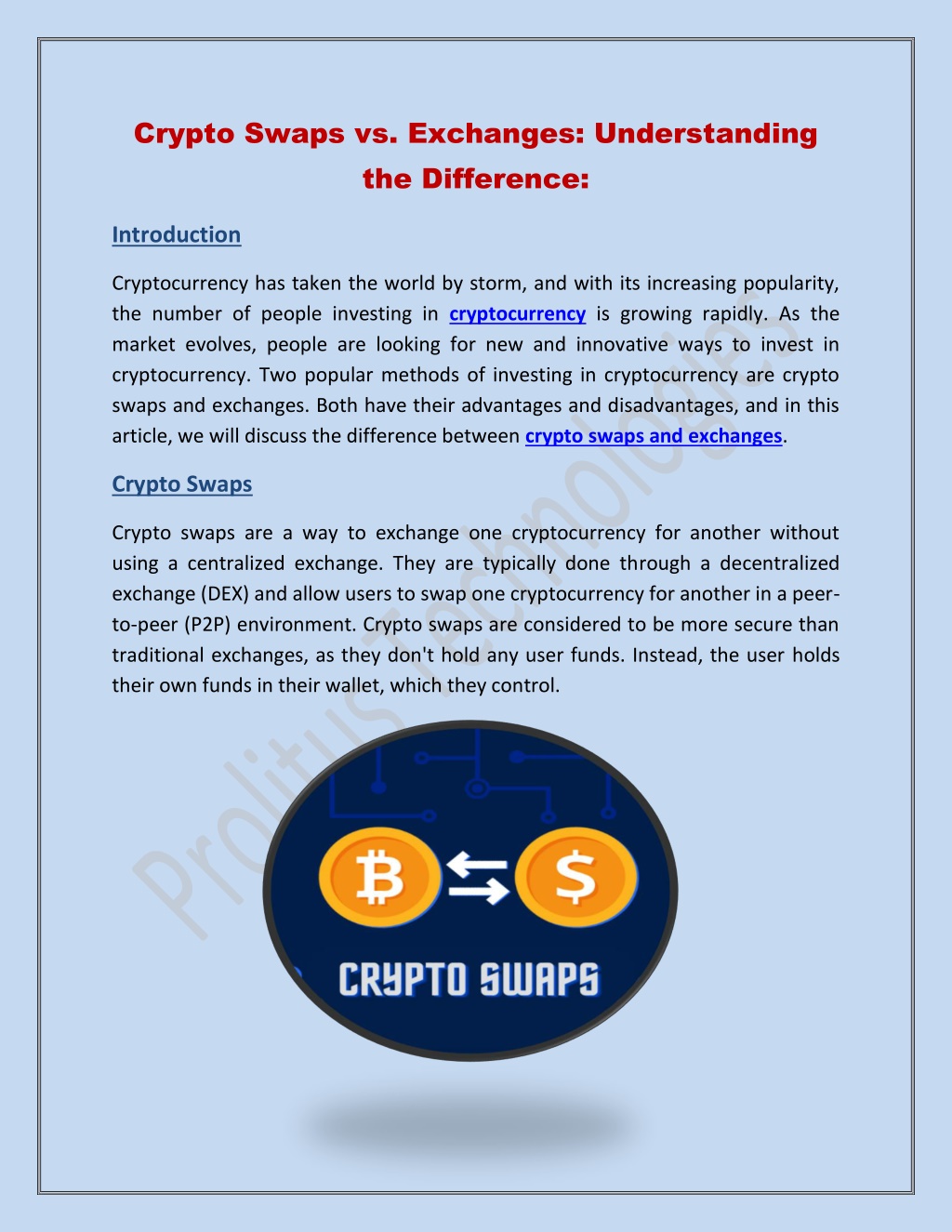 crypto swap vs exchange