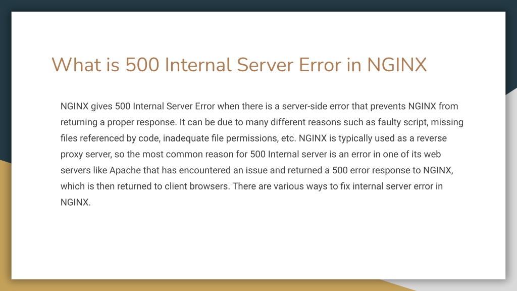 PPT How To Fix Internal Server Error In NGINX PowerPoint Presentation ID