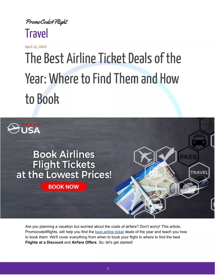 PPT Where to Find and Buy the Best Airline Ticket Deals of the Year