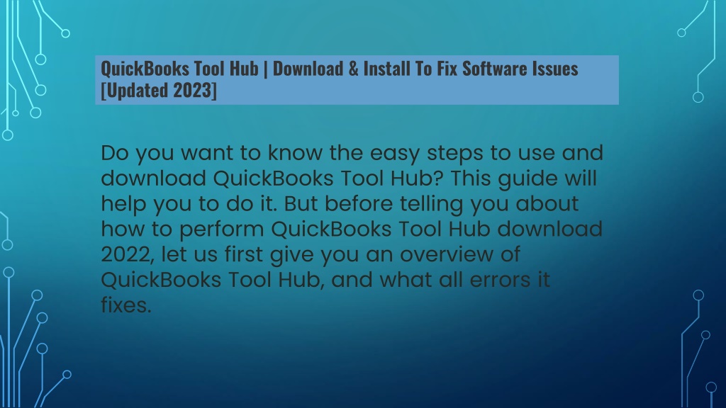 PPT QuickBooks Tool Hub Download & Install to Fix Software Issues