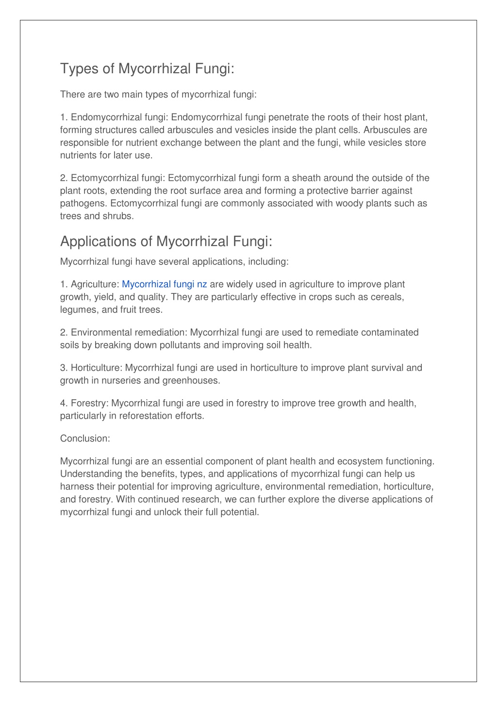 Ppt Mycorrhizal Fungi Understanding The Benefits Types And Applications Powerpoint