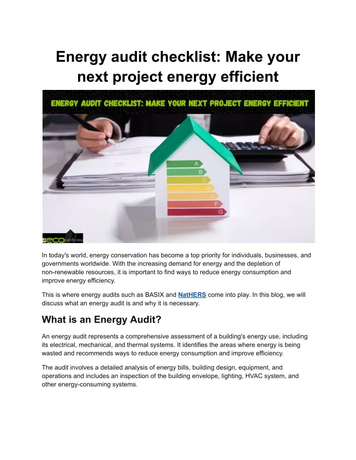 Ppt Energy Audit Checklist Make Your Next Project Energy Efficient Powerpoint Presentation 7653