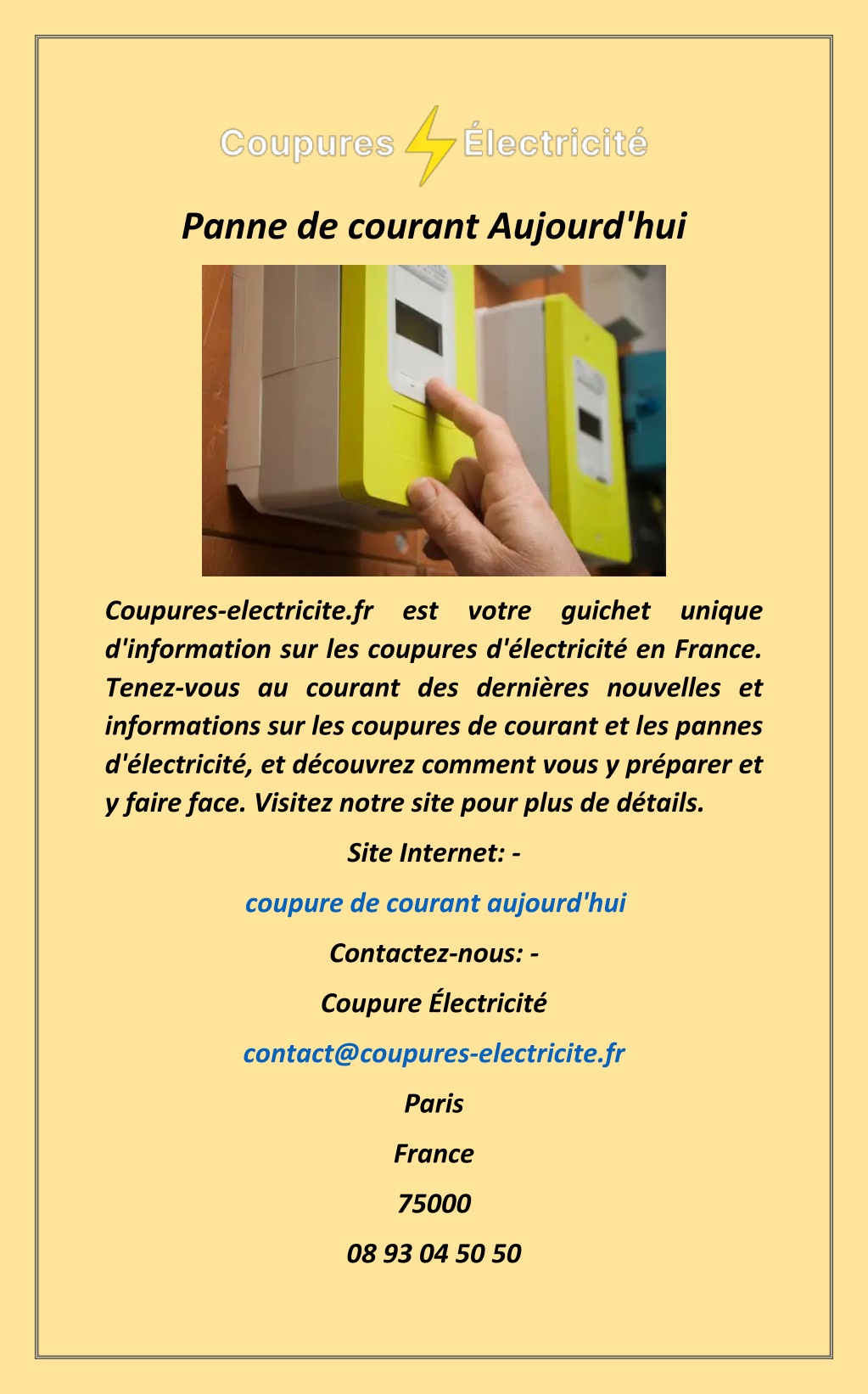 Coupure De Courant Finistere Aujourd Hui