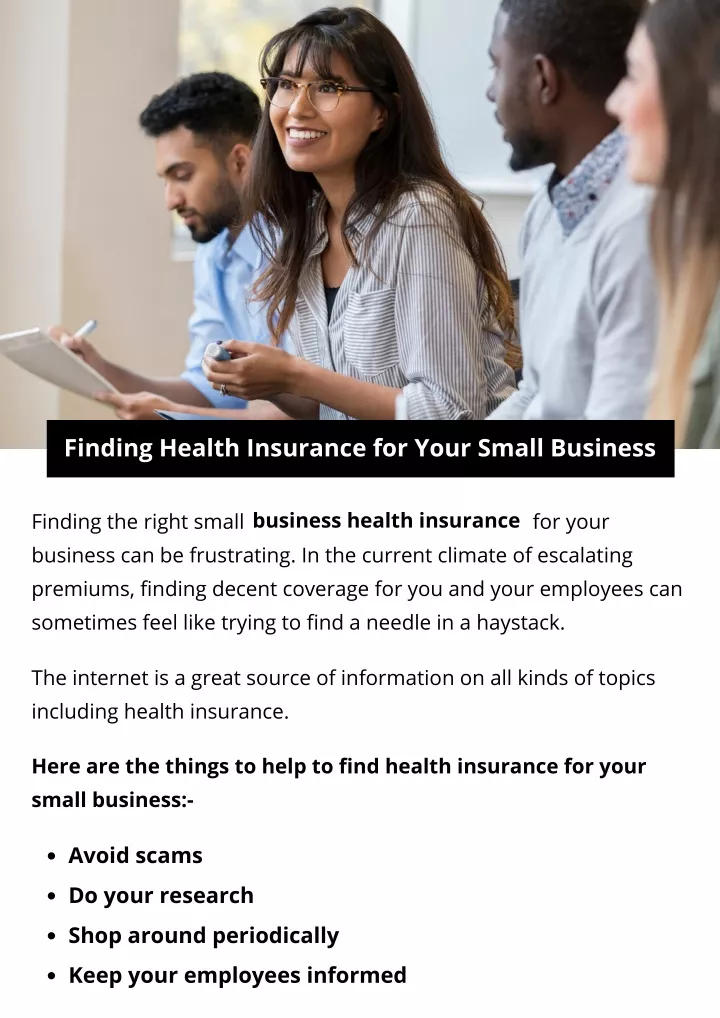 PPT - Finding Health Insurance for Your Small Business PowerPoint