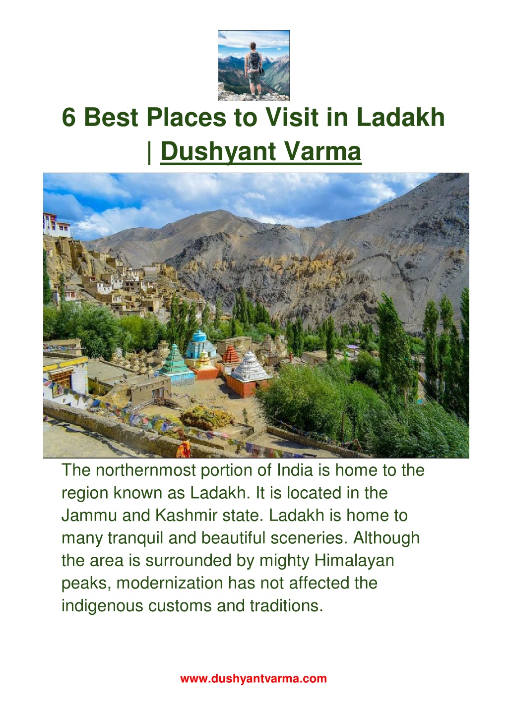 Ppt Best Places To Visit In Ladakh Dushyant Varma Powerpoint Presentation Id