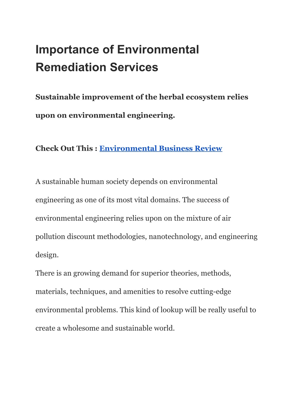 PPT - Importance of Environmental Remediation Services PowerPoint ...