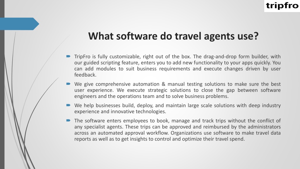 software travel agents use