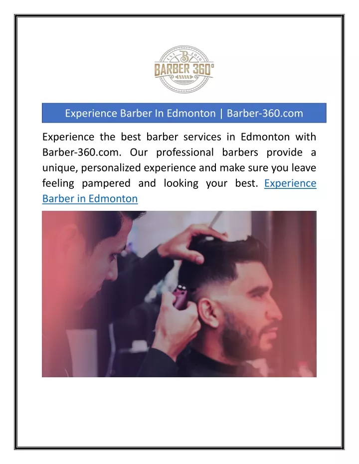 PPT Experience Barber In Edmonton PowerPoint