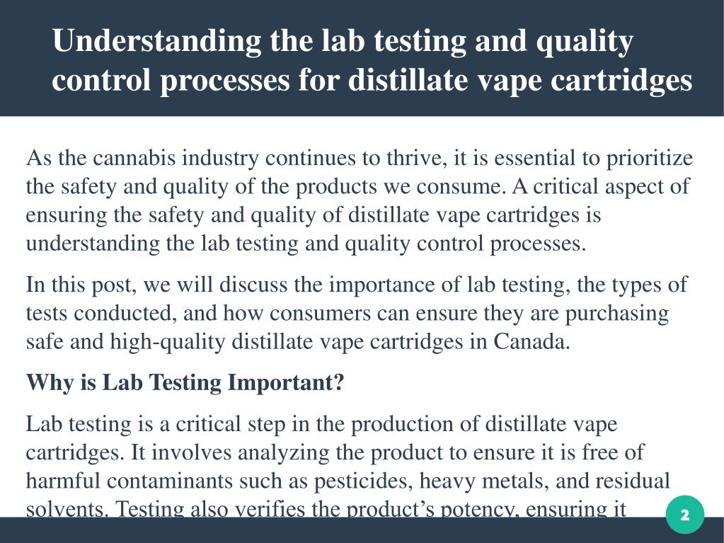 PPT Understanding the lab testing and quality control processes for