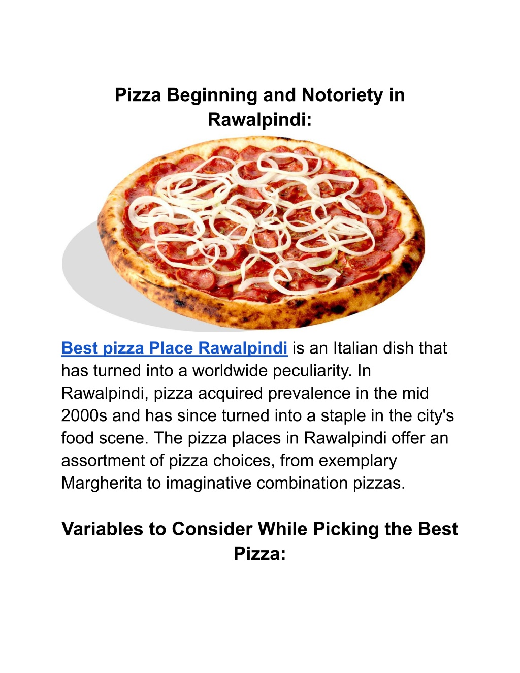 Ppt Finding The Best Pizza In Rawalpindi A Culinary Adventure Powerpoint Presentation Id