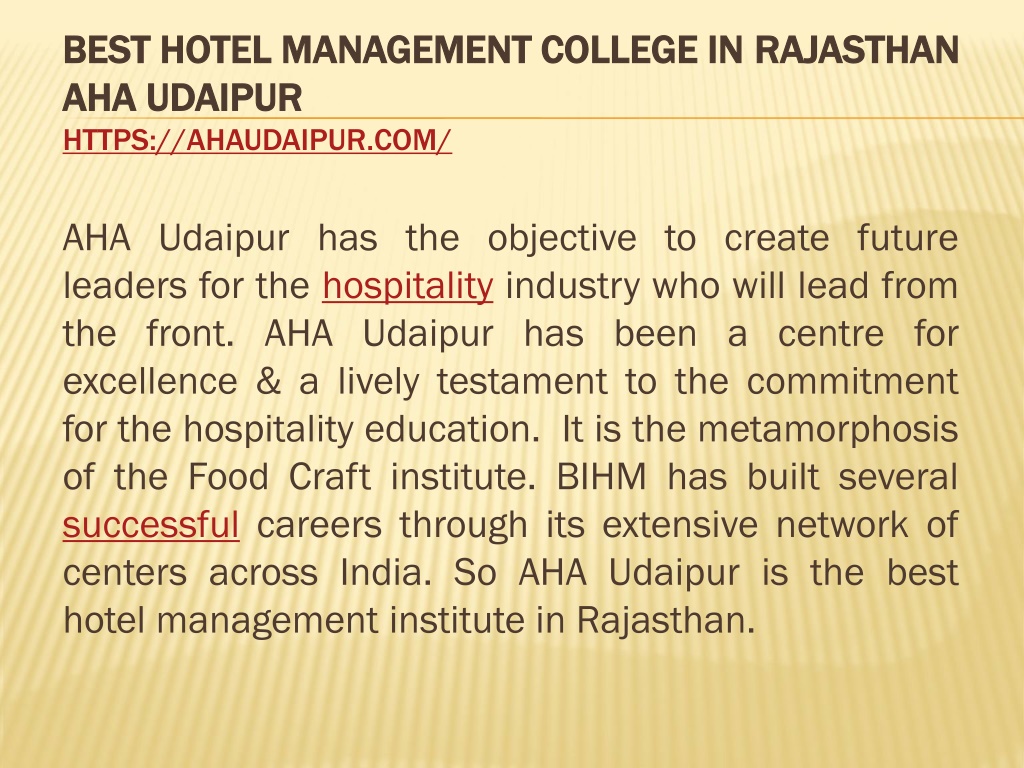 PPT - Best Hotel Management College In Rajasthan PowerPoint ...
