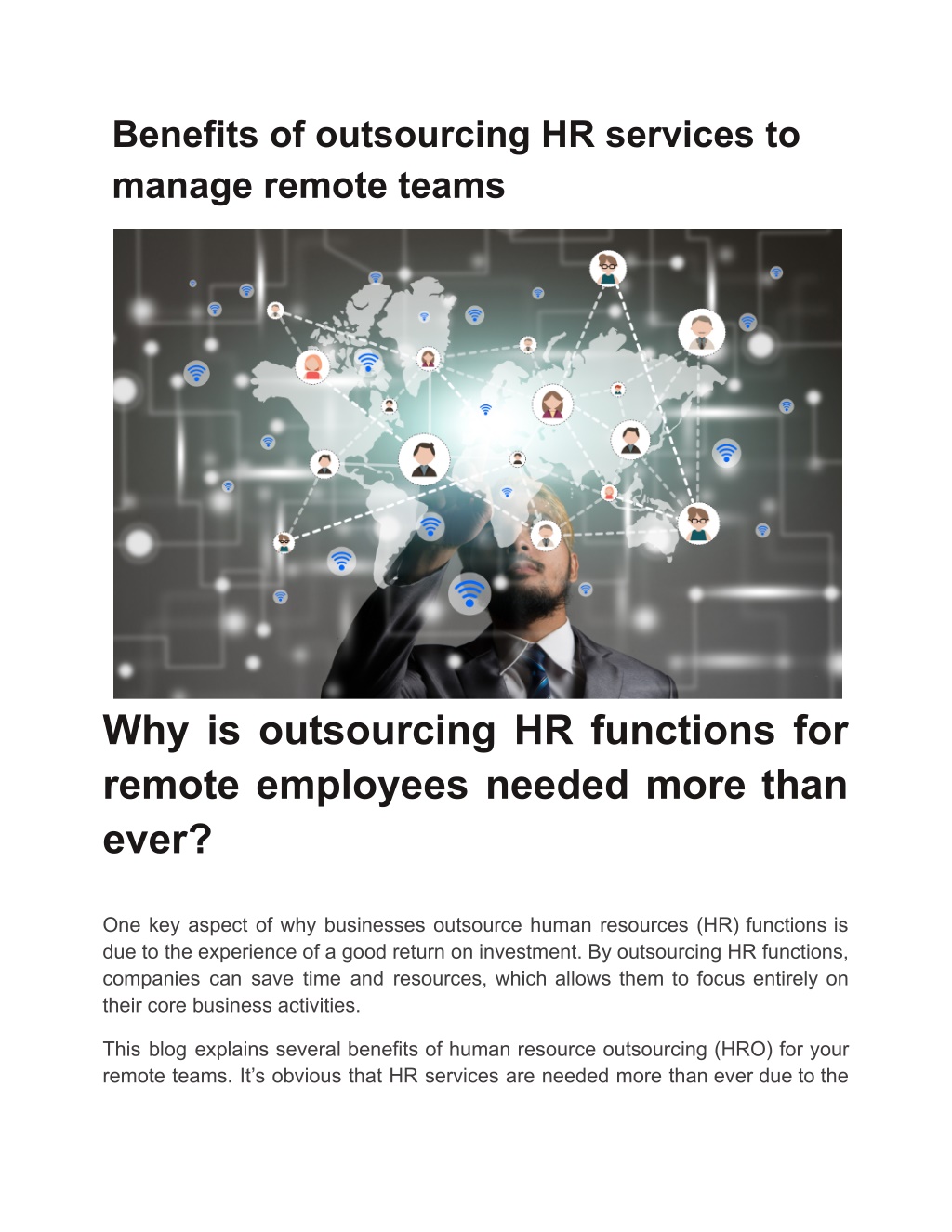 PPT - Benefits Of Outsourcing HR Services To Manage Remote Teams ...