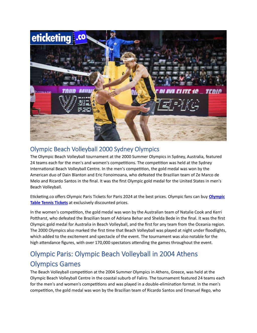 PPT Olympic Beach Volleyball Complete info till Paris 2024 Olympic
