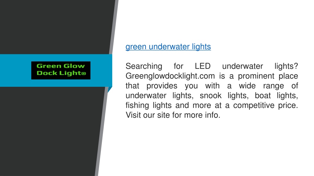 Underwater Green Fishing Lights  Greenglowdocklight.com - Green