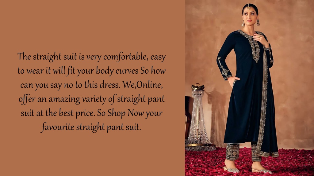 Ppt Latest Straight Pant Suits Designs Collection Powerpoint Presentation Id