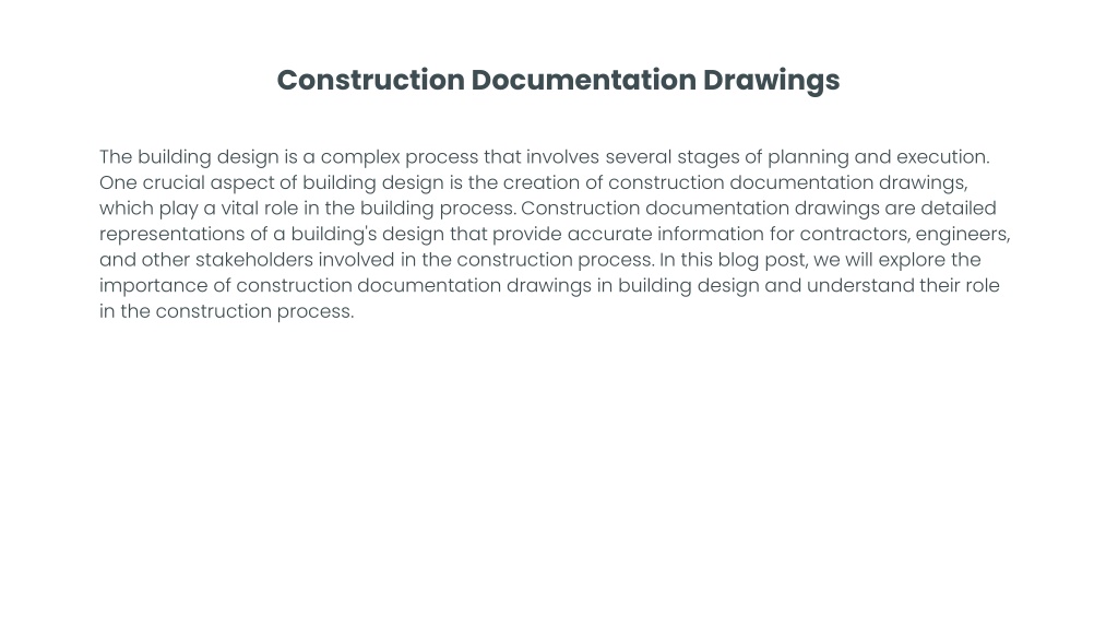 PPT - Understanding the Role of Construction Documentation Drawings in ...