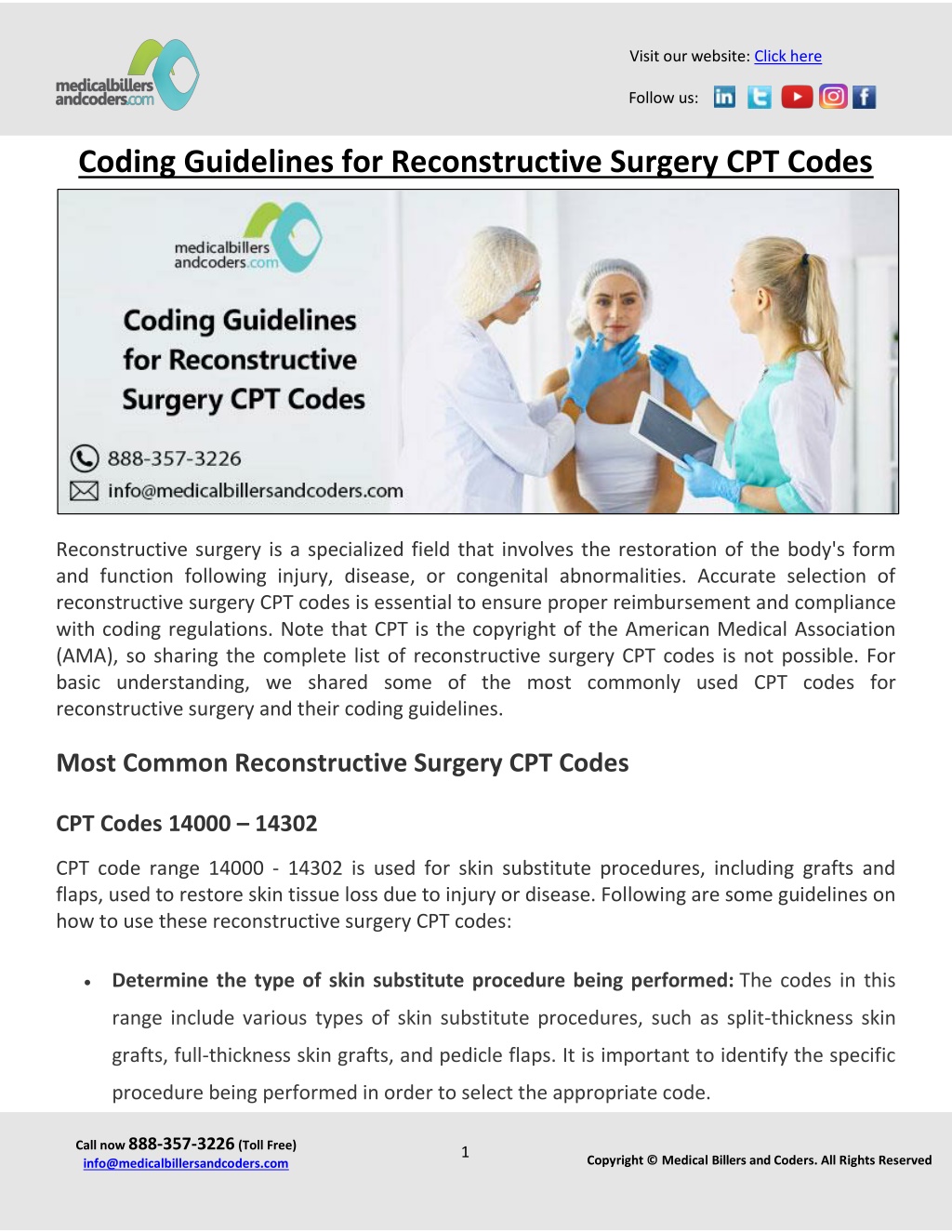 PPT Coding Guidelines for Reconstructive Surgery CPT Codes PowerPoint