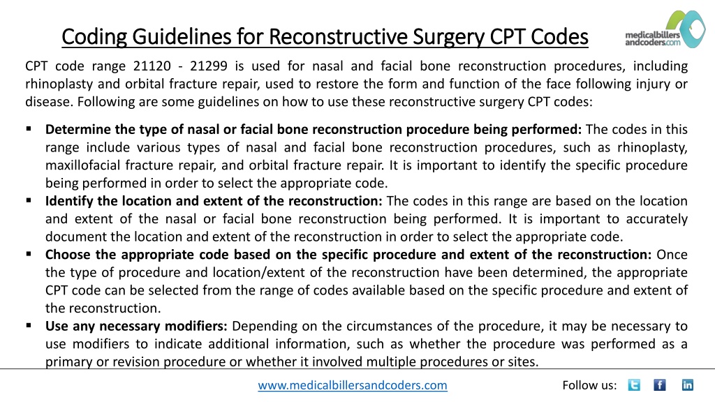 PPT Coding Guidelines for Reconstructive Surgery CPT Codes PowerPoint